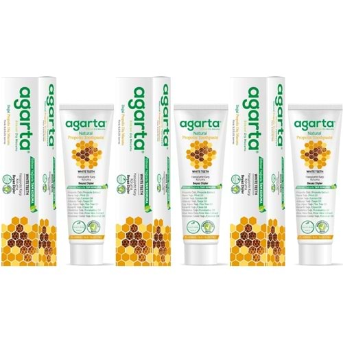 Agarta Doğal Diş Macunu 100ML Propolisli (3 Lü Set)