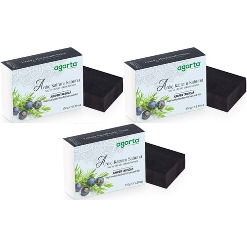 Agarta El Yapımı Doğal Sabun 150GR Ardıç Katranı (3 Lü Set)