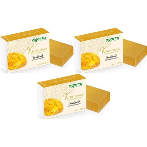 Agarta El Yapımı Doğal Sabun 150GR Kükürt (3 Lü Set)