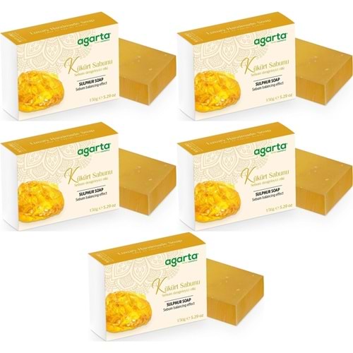 Agarta El Yapımı Doğal Sabun 150GR Kükürt (5 Li Set)