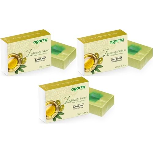 Agarta El Yapımı Doğal Sabun 150GR Zeytinyağlı (3 Lü Set)