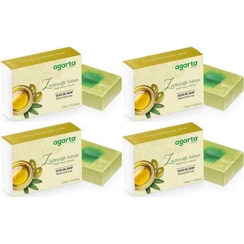 Agarta El Yapımı Doğal Sabun 150GR Zeytinyağlı (4 Lü Set)
