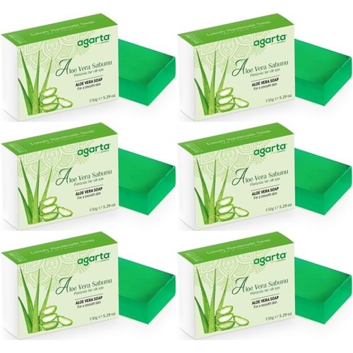 Agarta El Yapımı Doğal Sabun 150GR Aloe Vera (6 Lı Set)