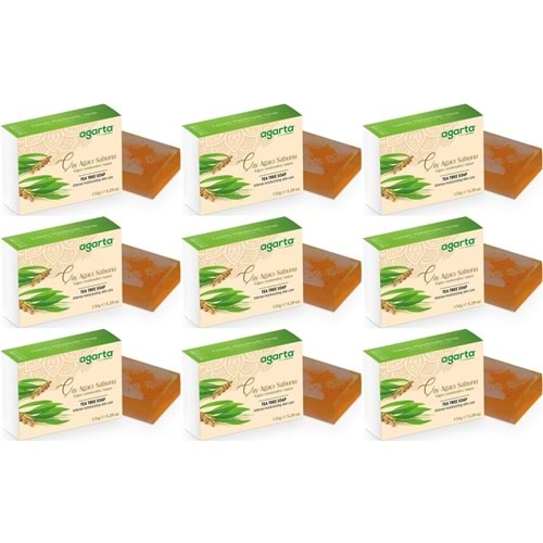 Agarta El Yapımı Doğal Sabun 150GR Çay Ağacı (9 Lu Set)