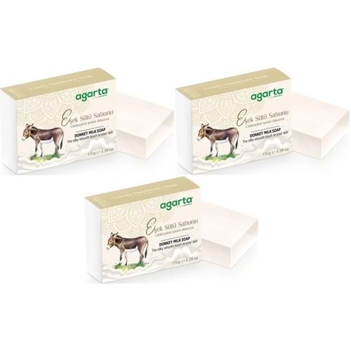 Agarta El Yapımı Doğal Sabun 150GR Eşek Sütü (3 Lü Set)