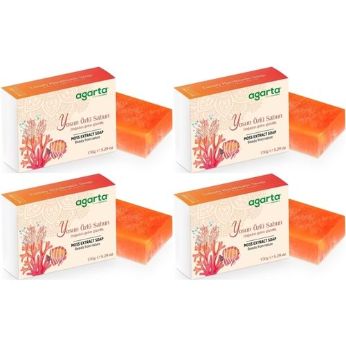 Agarta El Yapımı Doğal Sabun 150GR Yosun Özlü (4 Lü Set)