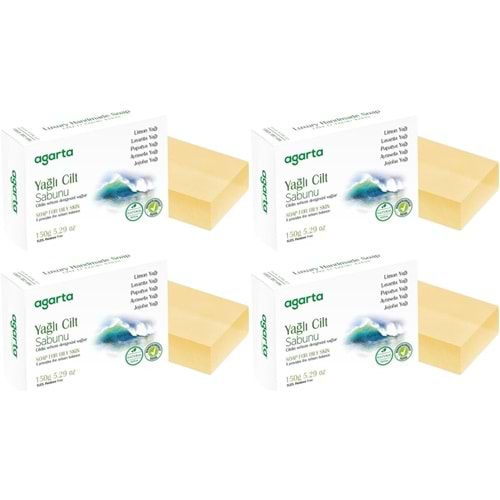 Agarta El Yapımı Doğal Sabun 150GR Yağlı Cilt (4 Lü Set)
