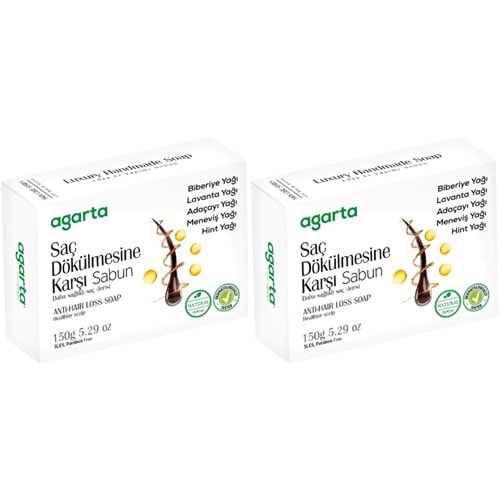 Agarta El Yapımı Doğal Sabun 150GR Saç Dökülmesine Karşı (2 Li Set)