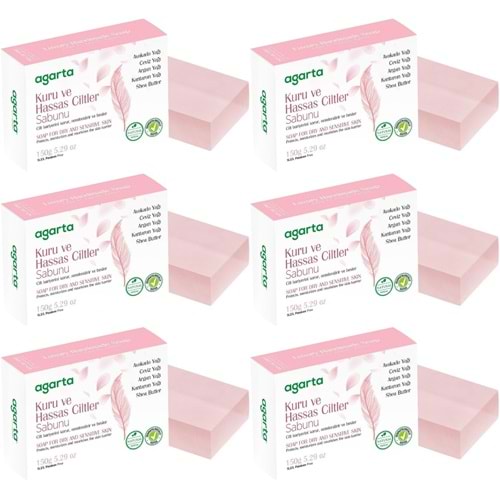 Agarta El Yapımı Doğal Sabun 150GR Kuru ve Hassas Ciltler (6 Lı Set)
