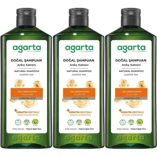Agarta Doğal Şampuan 400 ML Ardıç Katranı ve Keratin (3 Lü Set)