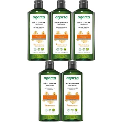 Agarta Doğal Şampuan 400 ML Ardıç Katranı ve Keratin (5 Li Set)