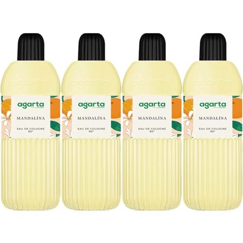 Agarta Kolonya 400 ML Mandalina 80 Derece Pet Şişe (4 Lü Set)