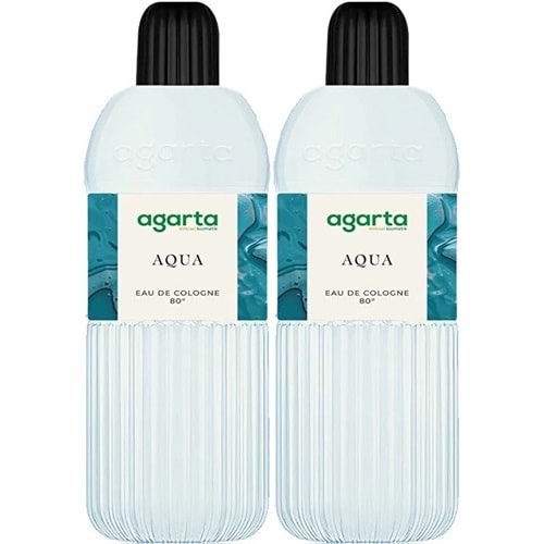 Agarta Kolonya 400 ML Aqua 80 Derece Pet Şişe (2 Li Set)