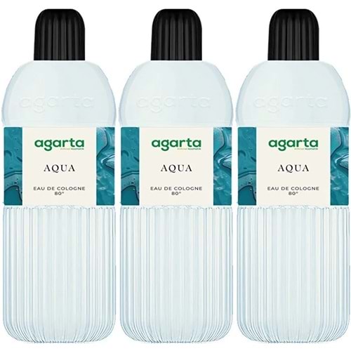 Agarta Kolonya 400 ML Aqua 80 Derece Pet Şişe (3 Lü Set)