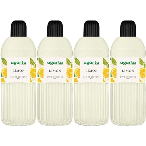 Agarta Kolonya 400 ML Limon 80 Derece Pet Şişe (4 Lü Set)