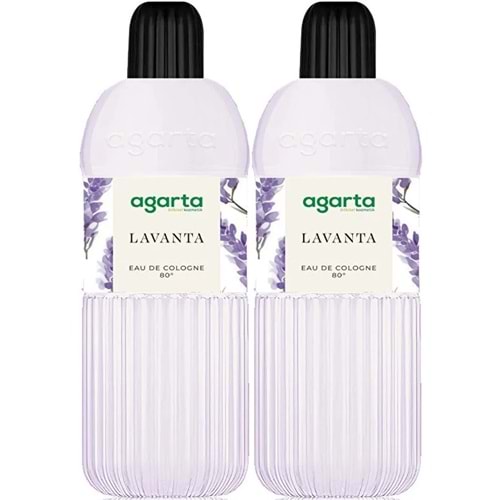 Agarta Kolonya 400 ML Lavanta 80 Derece Pet Şişe (2 Li Set)