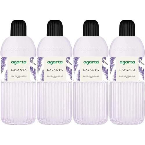 Agarta Kolonya 400 ML Lavanta 80 Derece Pet Şişe (4 Lü Set)
