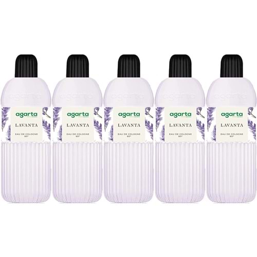 Agarta Kolonya 400 ML Lavanta 80 Derece Pet Şişe (5 Li Set)
