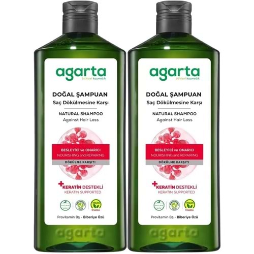 Agarta Doğal Şampuan 400 ML Saç Dökülmesine Karşı Çözüm (2 Li Set)