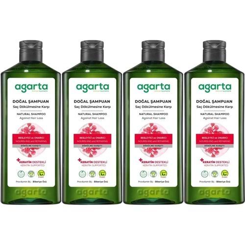 Agarta Doğal Şampuan 400 ML Saç Dökülmesine Karşı Çözüm (4 Lü Set)