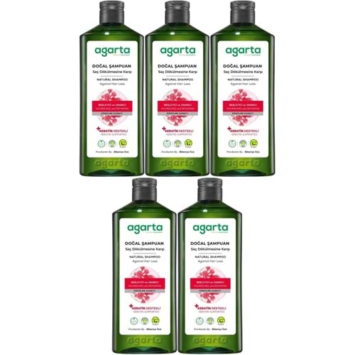 Agarta Doğal Şampuan 400 ML Saç Dökülmesine Karşı Çözüm (5 Li Set)