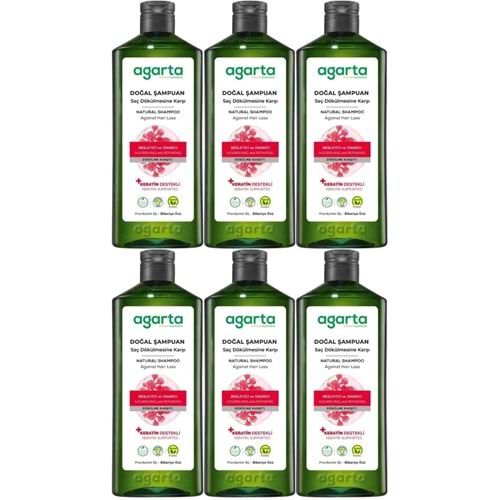 Agarta Doğal Şampuan 400 ML Saç Dökülmesine Karşı Çözüm (6 Lı Set)