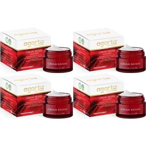 Agarta Doğal Yaşlanma Karşıtı Reishi Kremi 50 ML (Kırışıklık - Dolgunlaştırıcı) (4 Lü Set)
