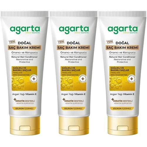 Agarta Doğal Güçlü Bakım Saç Güzelleştirici Krem 250 ML (3 Lü Set)