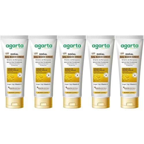 Agarta Doğal Güçlü Bakım Saç Güzelleştirici Krem 250 ML (5 Li Set)