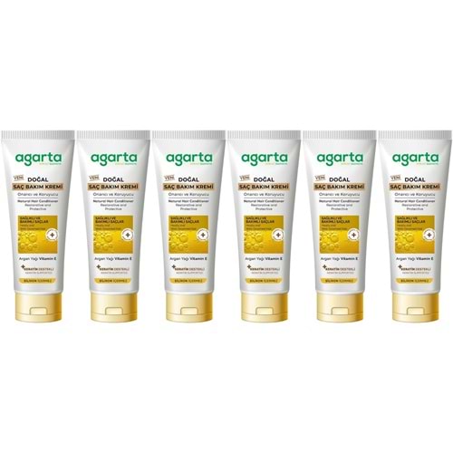 Agarta Doğal Güçlü Bakım Saç Güzelleştirici Krem 250 ML (6 Lı Set)