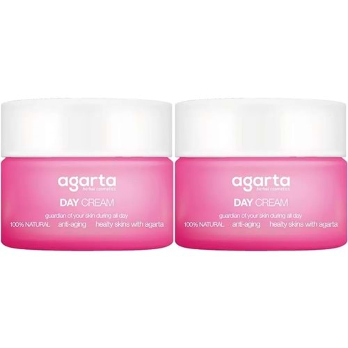 Agarta Doğal Nemlendirici Su Bazlı Gündüz Kremi 50 ML (2 Li Set)