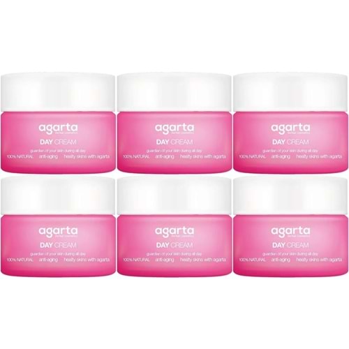 Agarta Doğal Nemlendirici Su Bazlı Gündüz Kremi 50 ML (6 Lı Set)