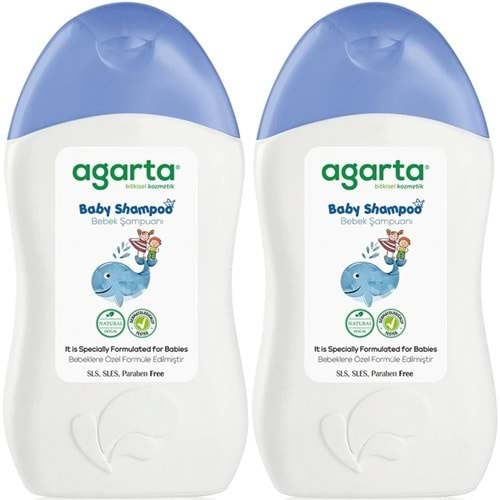 Agarta Doğal Erkek Bebek Çocuk Şampuanı Saç ve Vücut 400 ML (2 Li Set)
