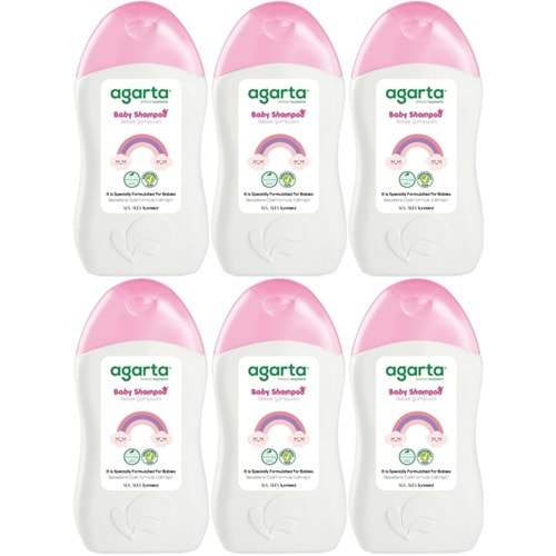 Agarta Doğal Kız Bebek Çocuk Şampuanı Saç ve Vücut 400 ML (6 Lı Set)