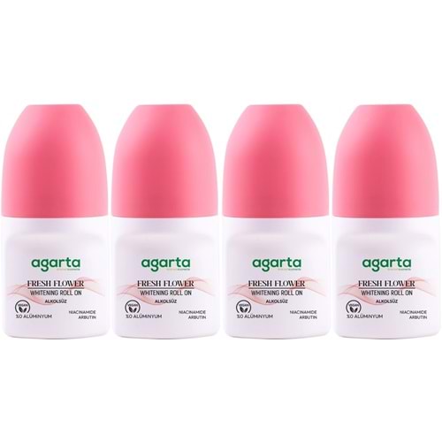 Agarta Roll-On Kadın 50 ML Fresh Flower Sensatıon (24 Saat Etkili Ter Kokusu Önleyici) (4 Lü Set)