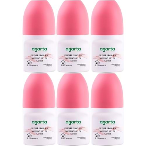 Agarta Roll-On Kadın 50 ML Fresh Flower Sensatıon (24 Saat Etkili Ter Kokusu Önleyici) (6 Lı Set)