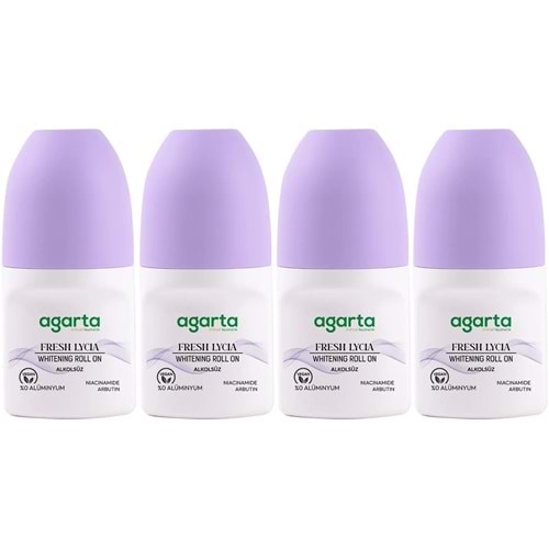 Agarta Roll-On Kadın 50 ML Fresh Lycıa Sensatıon (24 Saat Etkili Ter Kokusu Önleyici) (4 Lü Set)