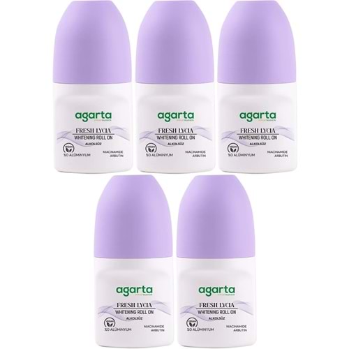 Agarta Roll-On Kadın 50 ML Fresh Lycıa Sensatıon (24 Saat Etkili Ter Kokusu Önleyici) (5 Li Set)