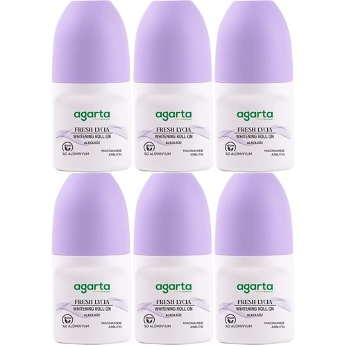 Agarta Roll-On Kadın 50 ML Fresh Lycıa Sensatıon (24 Saat Etkili Ter Kokusu Önleyici) (6 Lı Set)