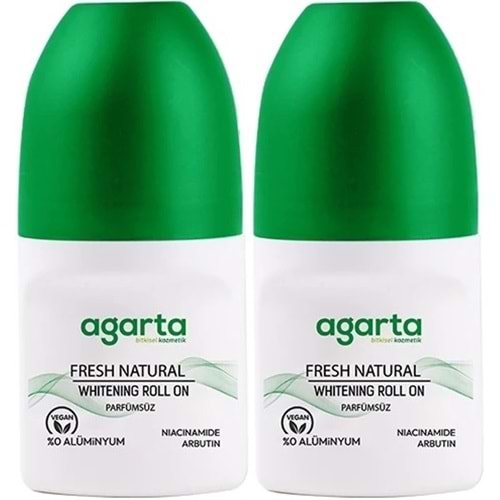 Agarta Roll-On Unisex 50 ML Parfümsüz Natural (24 Saat Etkili Ter Kokusu Önleyici) (2 Li Set)