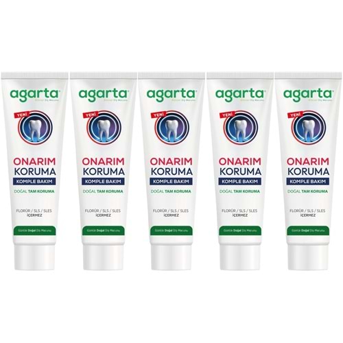 Agarta Doğal Tam koruma Diş Macunu 90 ML Onarım & Koruma (5 Li Set)