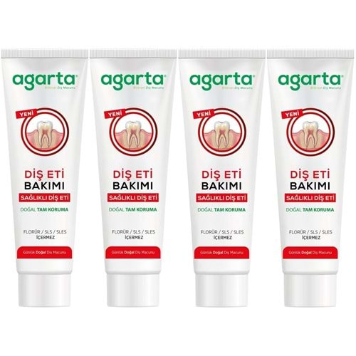 Agarta Doğal Tam koruma Diş Macunu 90 ML Diş Eti Bakımı & Plak Karşıtı (4 Lü Set)