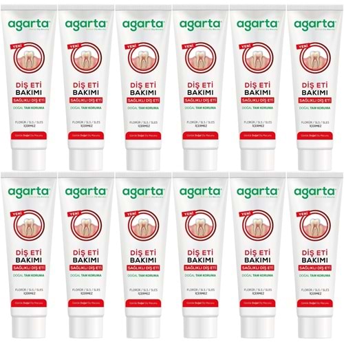 Agarta Doğal Tam koruma Diş Macunu 90 ML Diş Eti Bakımı & Plak Karşıtı (12 Li Set)