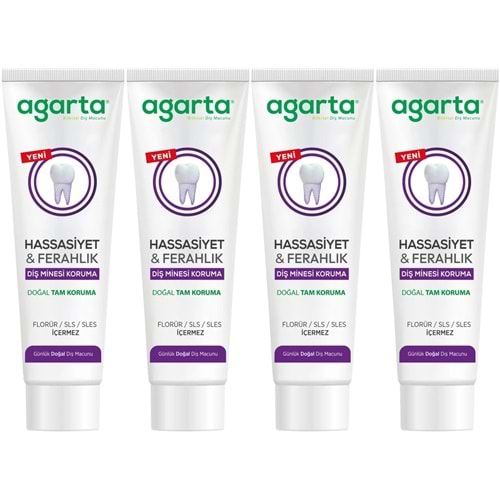 Agarta Doğal Tam koruma Diş Macunu 90 ML Hassasiyet & Ferahlık (4 Lü Set)