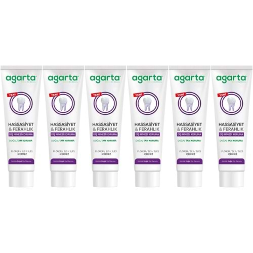 Agarta Doğal Tam koruma Diş Macunu 90 ML Hassasiyet & Ferahlık (6 Lı Set)