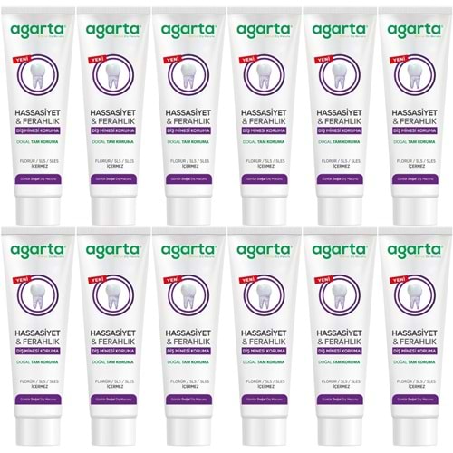 Agarta Doğal Tam koruma Diş Macunu 90 ML Hassasiyet & Ferahlık (12 Li Set)