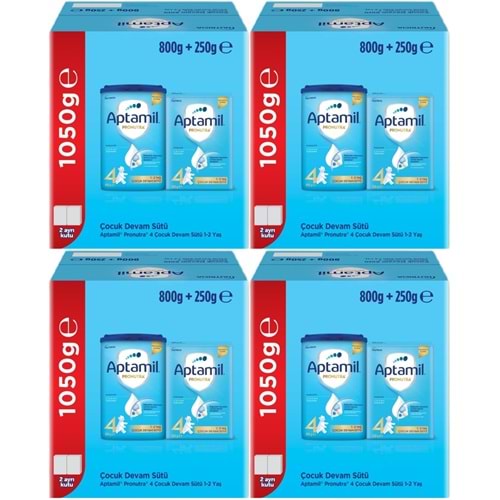 Nutrıcıa Aptamil Pronutra 1050GR (800+250GR) Devam Sütü No:4 (1 Yaş ve Üzeri) Avantaj Pk (4 Lü Set)