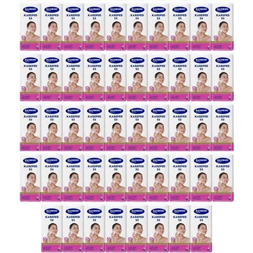 Bambino Cotton Kare Makyaj ve Bebek Temizleme Pamuğu 2400 Adet (Kare En-Boy 7CM) (48PK*50)