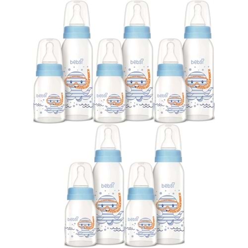 Bebsi Cam Biberon Seti Mavi (250ML+125ML) (5 Li Set)