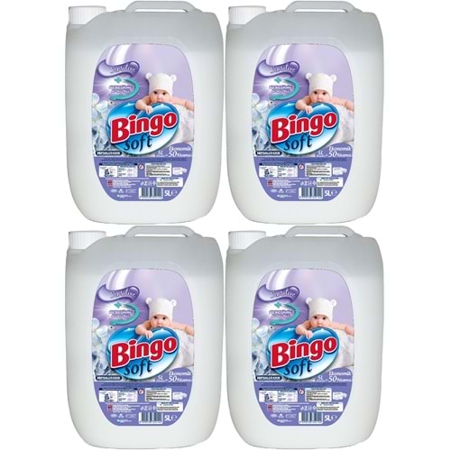 Bingo Soft Yumuşatıcı 20LT (4PK*5LT) Sensitive/Bebeğimin Kokusu/Hipoalerjenik (200 Yıkama)